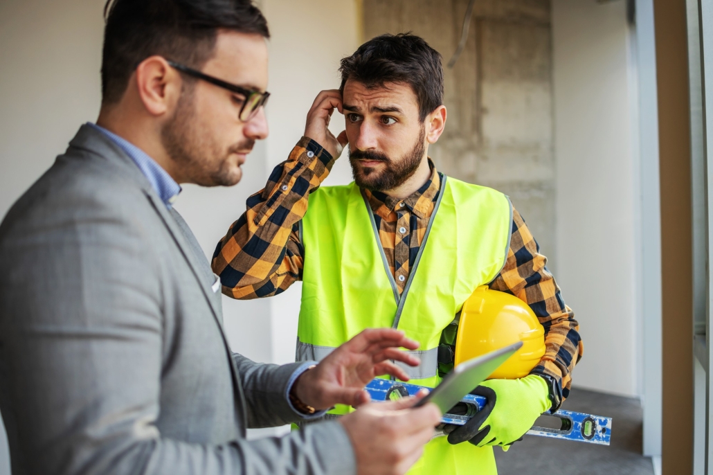 Técnico de prevención de riesgos laborales en una obra