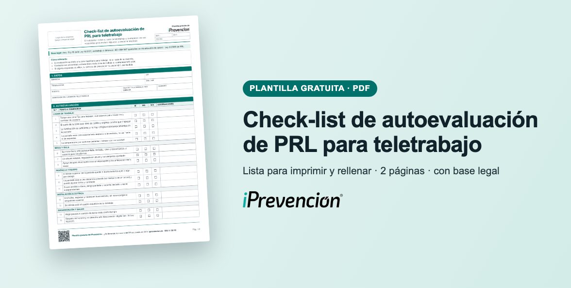 Plantilla gratuita: Check-list de autoevaluación de PRL para teletrabajo