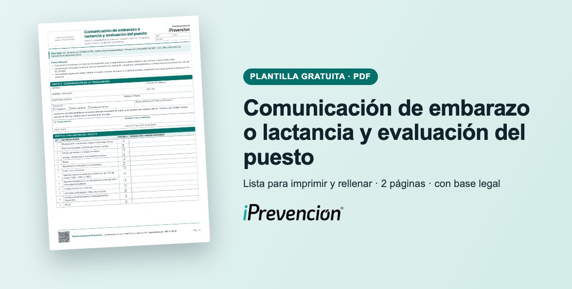 Plantilla gratuita: Comunicación de embarazo o lactancia y evaluación del puesto