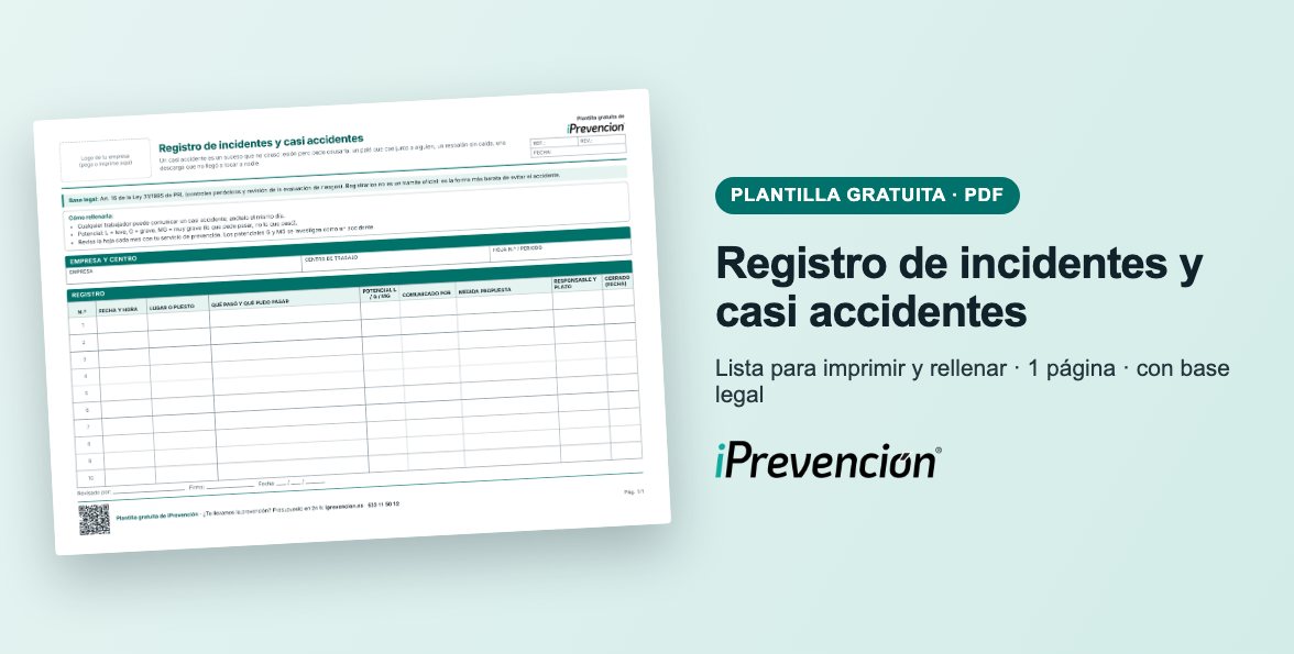 Plantilla gratuita: Registro de incidentes y casi accidentes
