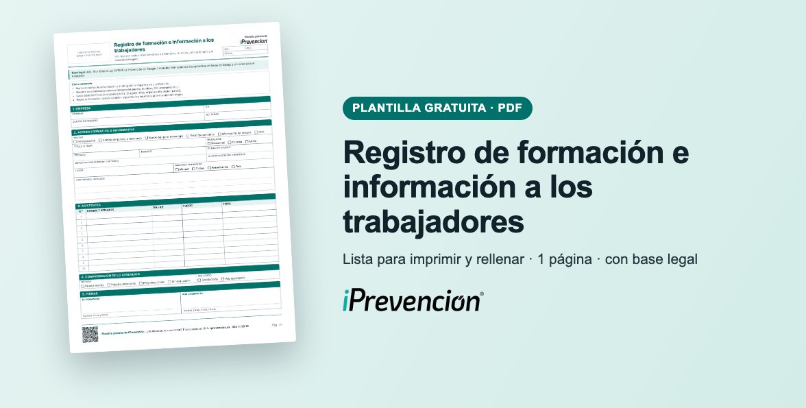 Plantilla gratuita: Registro de formación e información a los trabajadores