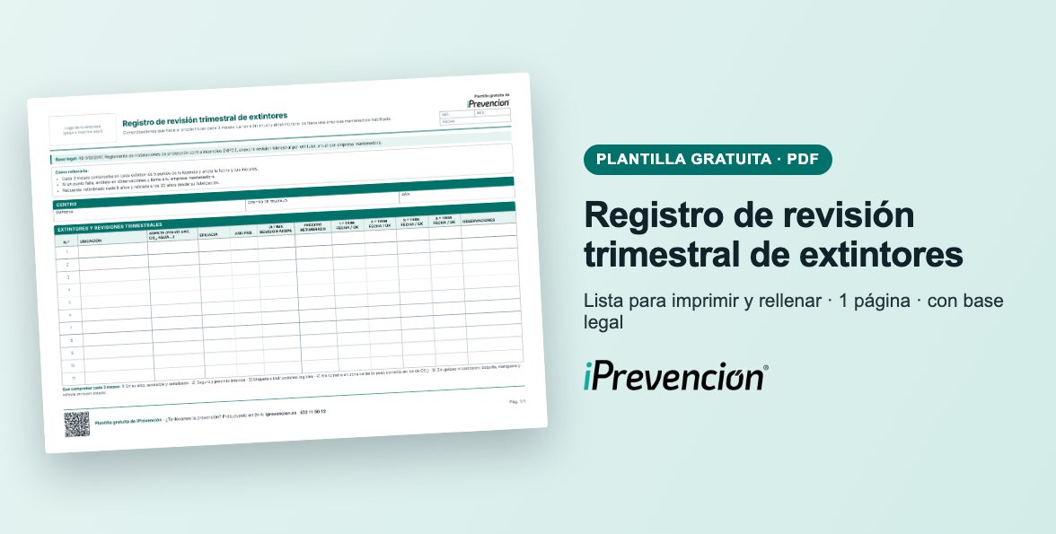 Plantilla gratuita: Registro de revisión trimestral de extintores