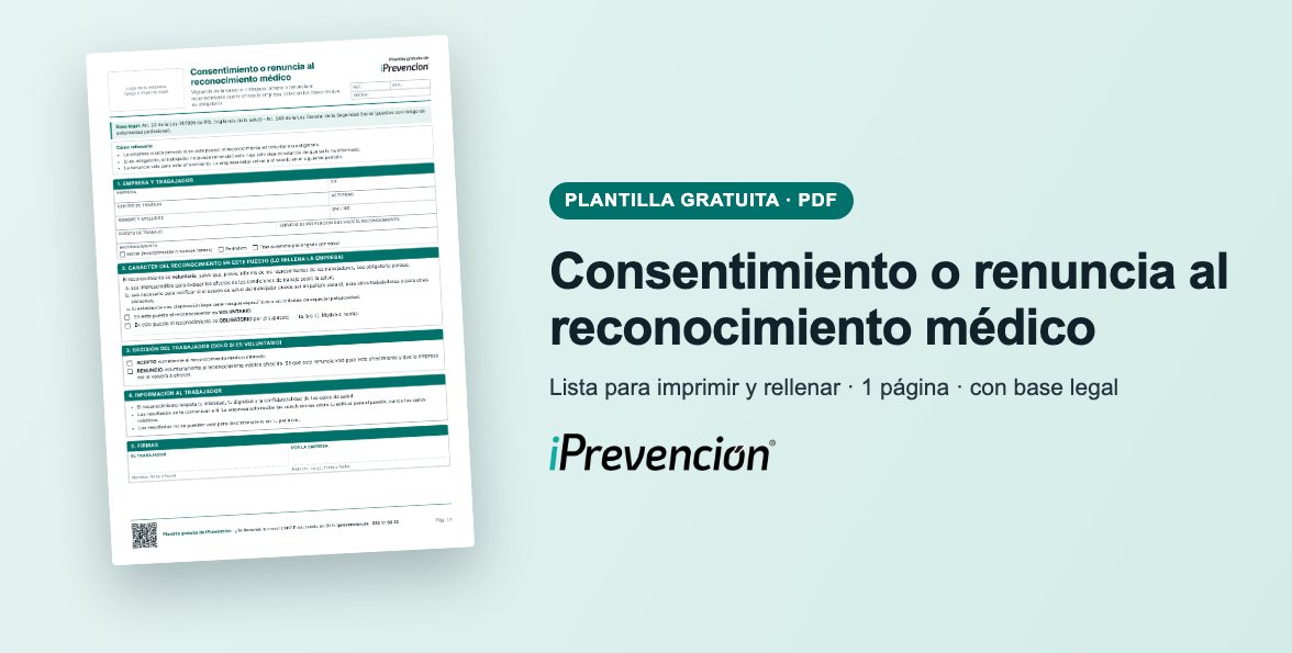 Plantilla gratuita: Consentimiento o renuncia al reconocimiento médico
